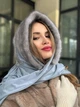 Косинка хустка норкова капор One Size сіро-блакитна - изображение 2