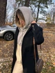 Теплий ангоровий капор на кнопках Zefur One size сірий - изображение 3