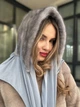 Косинка хустка норкова капор One Size сіро-блакитна - изображение 3