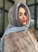 Косинка хустка норкова капор One Size сіро-блакитна - изображение 4