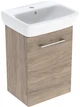 Тумба подвесная Geberit Selnova Square 502.752.00.1 темный орех c раковиной 50 см - изображение 1