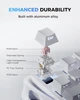 Клавиатура Беспроводная Gravastar Mercury K1 White Игровая Механическая. 2.4G/Bluetooth/Кабель. АЛЮМИНИЕВЫЙ Корпус. Hot-Swap. Батарея 8000mAh. RGB Подсветка Корпуса. Kailh Cherry Pink - изображение 7