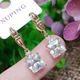 Серьги Xuping Jewelry длина 2.7см ширина 8мм медицинское золото позолота 18К с1395 - изображение 2