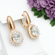Серьги Xuping Jewelry длина 2.5см ширина 1.2см медицинское золото позолота 18К с1575 - изображение 1