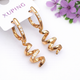 Серьги Xuping Jewelry длина 3.5см ширина 8мм медицинское золото позолота 18К с1648 - изображение 1