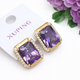 Серьги Xuping Jewelry длина 1.4см ширина 1.1см медицинское золото позолота 18К с1478 - изображение 1