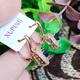 Серьги Xuping Jewelry длина 2.1см ширина 1.2см медицинское золото позолота 18К с1558 - изображение 5