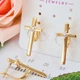Серьги крестики Xuping Jewelry длина 2.4см ширина 1.1см медицинское золото позолота 18К с905 - изображение 7