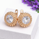 Серьги Xuping Jewelry длина 1.3см медицинское золото позолота 18К с1624 - изображение 1