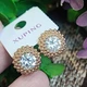 Серьги Xuping Jewelry длина 1.3см медицинское золото позолота 18К с1624 - изображение 2
