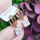 Серьги Xuping Jewelry длина 2.7см ширина 1см медицинское золото позолота 18К цирконий с1339 - изображение 3