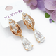 Серьги Xuping Jewelry длина 3см ширина 8мм медицинское золото позолота 18К с1604 - изображение 1