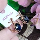 Серьги Xuping Jewelry длина 1.9см ширина 1см медицинское золото позолота 18К с1325 - изображение 4