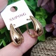 Серьги Xuping Jewelry длина 2см ширина 1см медицинское золото позолота 18К с1640 - изображение 3