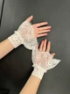 Манжеты митенки кружевные готические косплей нарядные белые one size (N84122) - изображение 3