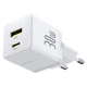 Мережевий зарядний пристрій Baseus Palm Fast Charger 30W (1USB-A/1C) (P1011160A) (Moon White) (245644) - зображення 4