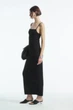 Сукня жіноча COS square-neck knitted slip dress 1222936001 S Чорний - изображение 2