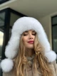 Вушанка з хутра фінського песця Zefur One size біла - изображение 7