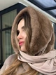 Косинка хустка норкова капор One Size світло-коричнева - изображение 11