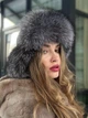 Вушанка з хутра фінської чорнобурки Zefur One size чорна - изображение 7
