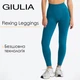 Женские бесшовные леггинсы с высокой посадкой Giulia FLEXING LEGGINGS ACTIVE L/XL Blue-lyons, спортивные лосины с микрофибры - изображение 1