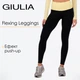 Женские бесшовные леггинсы с push-up эффектом и контрастным поясом Giulia FLEXING LEGGINGS GLAM S/M Multicolor-black/lemon grass, лосины из микрофибры - изображение 1