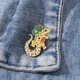 Значок BROCHE брошь бижутерия Животные Ящерица с растениями жёлтый BRGV115255 - изображение 6
