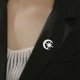 Значок из стали BROCHE брошь бижутерия Космос Луна и Звезда серебристый BRGV115244 - изображение 4