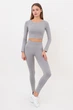 Топ женский укороченный с длинным рукавом Giulia CROP TOP L/XL Grey-griffin, стильный кроп-топ - изображение 5