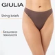 Трусики стринги женские бесшовные Giulia STRING BRIEFS COLOR L/XL Brown-deep taupe, Женские бесшовные трусики стринги - изображение 1