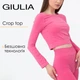 Топ укороченный с длинным рукавом Giulia CROP TOP L/XL Pink-bubblegum, Спортивный топ - изображение 1