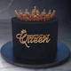 Топпер для торта без ніжки Birthday Queen дзеркальний пластик (5,5х10см) золото - изображение 3