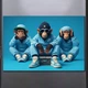 Інтер'єрна картина три мавпи «GANGSTER MONKEY 2.0» - для офісу - 80х120 см - изображение 1