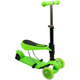 Детский самокат с сиденьем 3в1 Best Scooter до 40 кг, с подсветкой передних колес и регулируемой высотой руля, зеленый - изображение 1