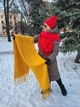Женский теплый онотонный шарф Дред с бахромой Желтый горчичный кашемир 210х40 см 00843/99 - изображение 1