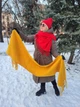 Женский теплый онотонный шарф Дред с бахромой Желтый горчичный кашемир 210х40 см 00843/99 - изображение 2