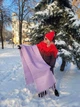 Женский теплый онотонный шарф Дред декоративной прошивкой и бахромой Лавандовый сиреневый кашемир 210х40 см 00843/07 - изображение 1