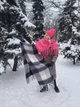 Женский теплый шарф Дред с бахромой Черно-серая клетка кашемир 210х50 см 00843/80 - изображение 1