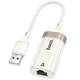 Перехідник Hoco UA41 Crystal USB to RJ45 100 Mbs (0.15m) Apricot - зображення 1