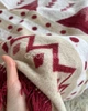 Плед хлопковый двухсторонний теплый с новогодним рождественским принтом с оленями бордовый с бежевым 180х220 см (NEW001) - изображение 6