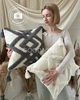 Декоративная подушка "Nordic Touch" 45×45 см стиль бохо, молочная с серым объемным узором (boho_02) - изображение 2