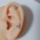 Серьга штанга для пирсинга хеликса, хряща уха DeKolie MK1197-1 серебряная - изображение 2