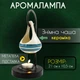 Аромалампа керамическая на металлической подставке со съемной чашей Белая с синими полосками - изображение 1