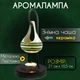 Аромалампа керамическая на металлической подставке со съемной чашей Белая с зелеными полосками - изображение 1