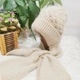 Зимова жіноча шапка-шарф CozyMuffe 2 в 1, бежева - зображення 5