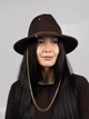 Шляпа федора из шерсти D.Hats с цепью цвет коричневый - изображение 1