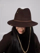 Шляпа федора из шерсти D.Hats с цепью цвет коричневый - изображение 2