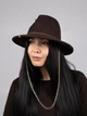 Шляпа федора из шерсти D.Hats с цепью цвет коричневый - изображение 3