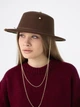 Шляпа фетровая канотье с золотой цепью D.Hats коричневого цвета - изображение 5