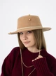 Шляпа шерстяная канотье с цепью D.Hats цвет бежевый - изображение 3